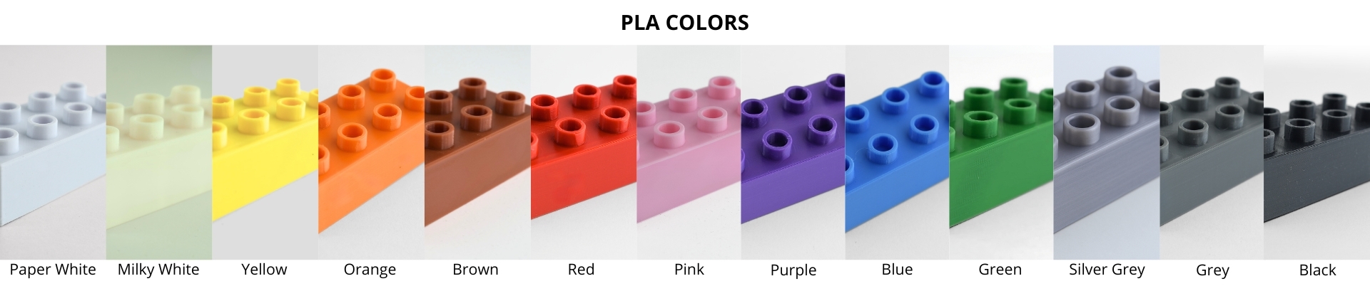 Selection of PLA Varius filament colors for personalized 3D printing